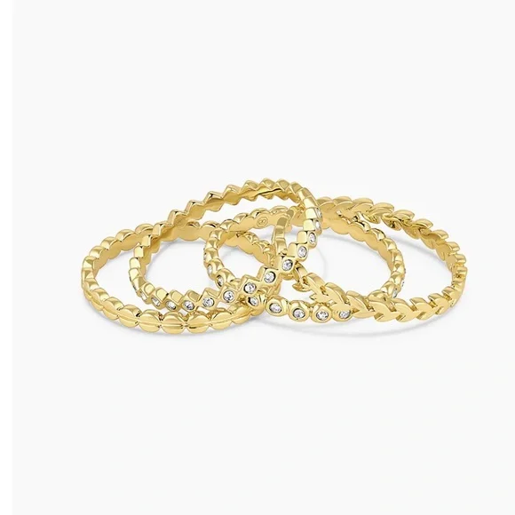 Gorjana Mini Stackable Ring Set - Gold - Size 7 - Picture 2 of 7